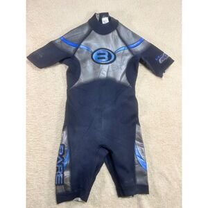 BARE 2/2mm Shorty Wetsuit Men's Size Medium Black Blue Neoprene Dive Surf